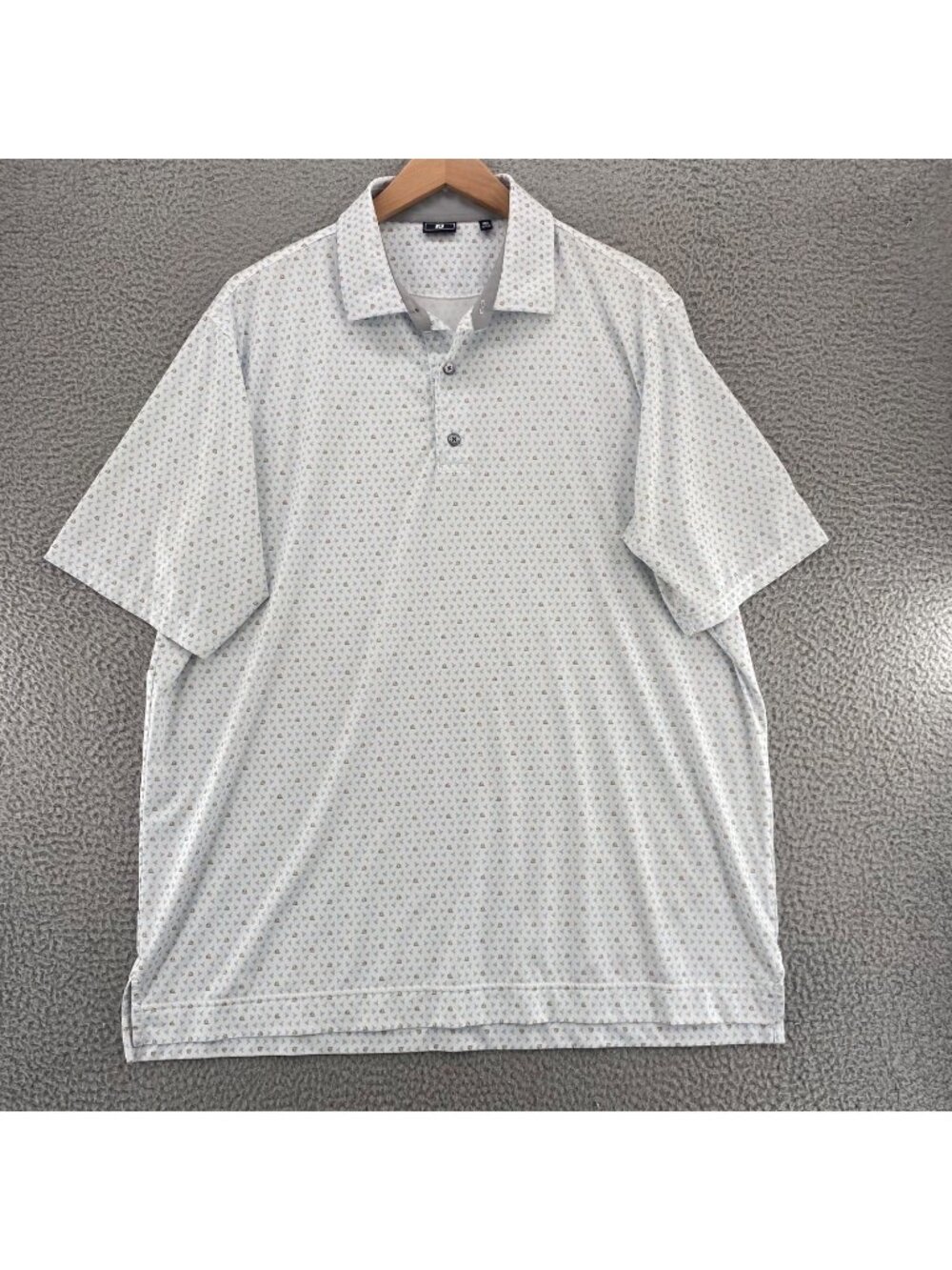 FootJoy Shirt Mens 2XL White Blue Sailboat Hornets Print Polo Short Sleeve Golf